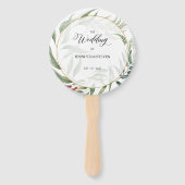 Greenery Blätter Wreath Wedding Willkommen Fächer (Vorderseite)