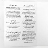 Greenery Blaulblauer katholische Hochzeitsmesse Dreifach-gefaltete Programmkarte (Innen Erste Seite)