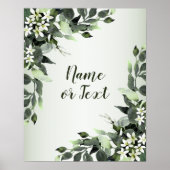 Greenery Bloral Eucalyptus Blätter Elegant Poster (Vorne)