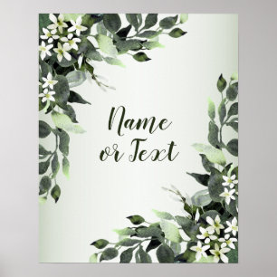 Greenery Bloral Eucalyptus Blätter Elegant Poster