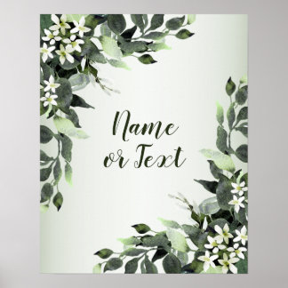 Greenery Bloral Eucalyptus Blätter Elegant Poster