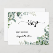 Greenery Bloral Eucalyptus Wedding RSVP Respond (Vorne/Hinten)