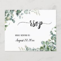 Greenery Bloral Eucalyptus Wedding RSVP Respond