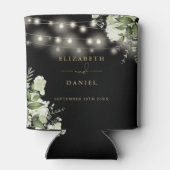 Greenery Bloral String Lights Black Gold Wedding Dosenkühler (Rückseite)