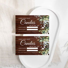 Greenery Bloral Wie viele Candies Shower Game Card Platzkarte