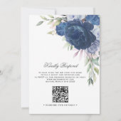 Greenery Blue Floral QR Code Muslim Hochzeit Einladung (Rückseite)