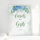 Greenery Blue hydrangea Cards and Gift Baby Shower Poster