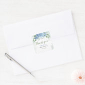 Greenery Blue Hydrangea Danke Baby Shower Quadratischer Aufkleber (Umschlag)