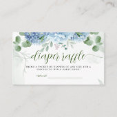 Greenery Blue Hydrangea Diaper Raffle Baby Dusche Begleitkarte (Vorderseite)