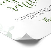 Greenery Blue Hydrangea Diaper Raffle Baby Dusche Poster (Ecke)