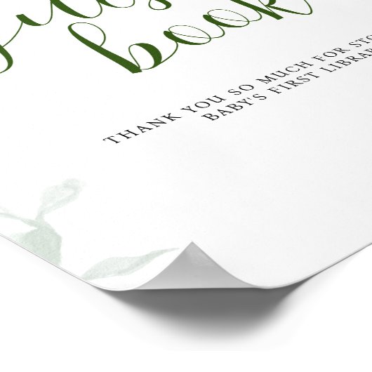 Greenery Blue hydrangea Gästebuch Babydusche (Ecke)