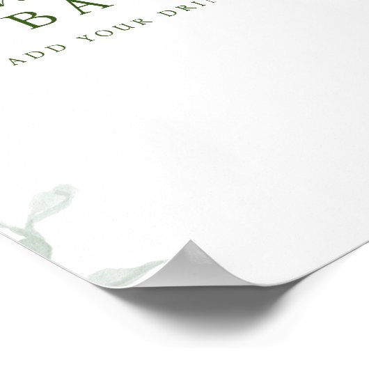 Greenery Blue Hydrangea Mama-osa Baby Dusche Poster (Ecke)