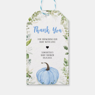 Greenery Blue Pumpkin Baby Duwer Fevor Tags Geschenkanhänger