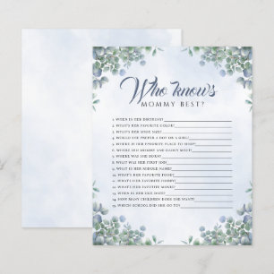 Greenery Blue Watercolor, die Mommy Baby Game kenn