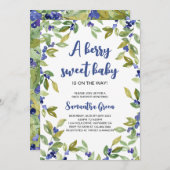 Greenery Blueberry Baby Shower Einladung (Vorne/Hinten)
