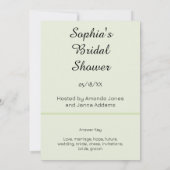 Greenery & Blume Bridal Green Word Scramble Game Einladung (Rückseite)