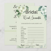 Greenery & Blume Bridal Green Word Scramble Game Einladung (Vorne/Hinten)