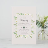 Greenery Blush Blumenbudget Hochzeit einlädt A9 (Stehend Vorderseite)