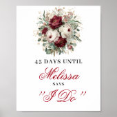 Greenery Blush Burgundy Dais Bis Ich Heirate Poster (Vorne)