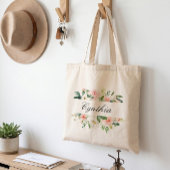 Greenery Blush Pink Aquarell Blumenmädchen Tragetasche