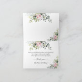 Greenery Blush Pink Baby Dusche Danke Karte (Innenseite)