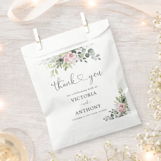 Greenery Blush Pink Brautparty Fevor Bag Geschenktütchen (Ausgeschnitten)