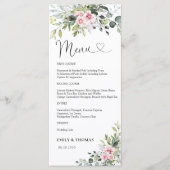 Greenery Blush Pink Brautparty Menu Menükarte (Vorderseite)