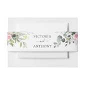Greenery Blush Pink Wedding Einladung Bauchband Einladungsbanderole (Vorderseite Beispiel)