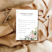 Greenery Blush Pink Wedding RSVP Card