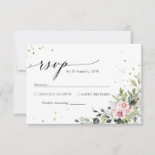 Greenery Blush Pink Wedding RSVP Card (Vorderseite)