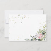 Greenery Blush Pink Wedding RSVP Card (Rückseite)