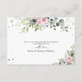 Greenery Blush Wedding Reception Enclosure Card Begleitkarte (Rückseite)
