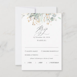 Greenery Bohemisch Wedding RSVP Karte