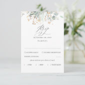 Greenery Bohemisch Wedding RSVP Karte (Stehend Vorderseite)