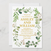 Greenery Boho Bohemisch Wedding Einladung (Vorderseite)