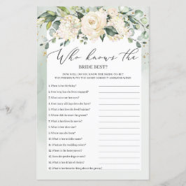 Greenery Boho, der das beste Spiel der Braut kennt