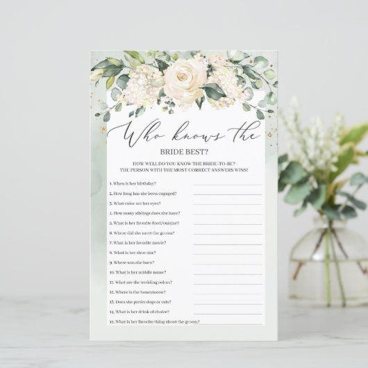 Greenery Boho, der das beste Spiel der Braut kennt (Stehend Vorderseite)