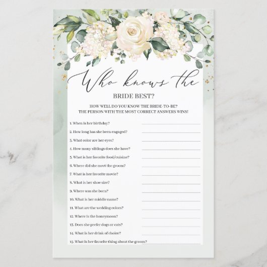 Greenery Boho, der das beste Spiel der Braut kennt (Vorderseite)