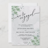 Greenery Boho Eucalyptus Signature Verlobt Einladung (Vorderseite)
