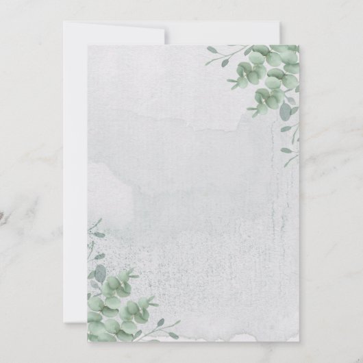 Greenery Boho Eucalyptus Signature Verlobt Einladung (Rückseite)