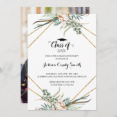 Greenery Boho Eucalyptus Verlasse Foto Abschluss Einladung (Vorne/Hinten)