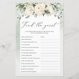 Greenery Boho Finde The Guest Bridal Game