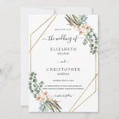 Greenery Boho Geometric Frame QR Code UAWG Wedding Einladung (Vorderseite)