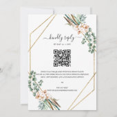 Greenery Boho Geometric Frame QR Code UAWG Wedding Einladung (Rückseite)