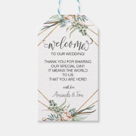 Greenery Boho Glitzer Frame Script Wedding Willkom Geschenkanhänger