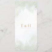 Greenery boho gold geometric watercolour wedding menükarte (Rückseite)