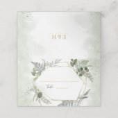 Greenery boho gold geometric watercolour wedding platzkarte (Außenseite Aufgefaltet)