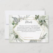 Greenery boho gold geometric wedding details RSVP karte (Vorderseite)