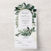 Greenery Boho Modern Arch, Garden Wedding All In One Einladung (Innen Boden)