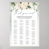 Greenery boho Rosa Hochzeitstabelle Poster (Vorne)